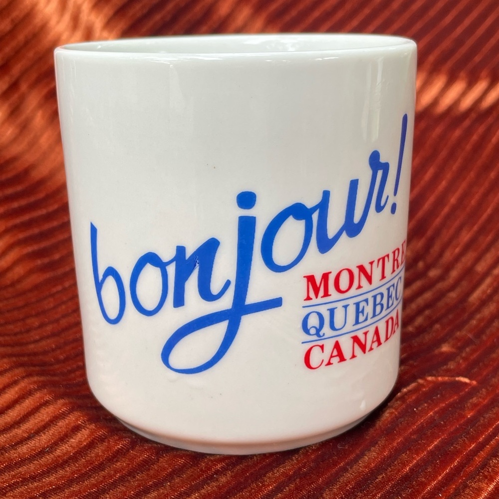 Vintage Mug: Bonjour from Montreal, Quebec Canada